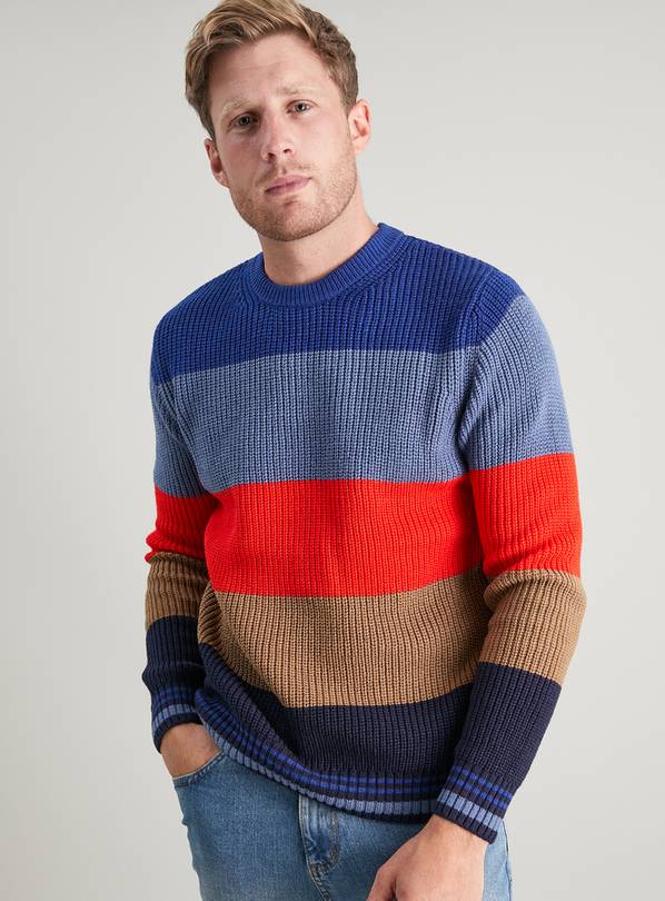 Buy Colour Block Crew Neck Stripe Jumper XXXL Jumpers and cardigans